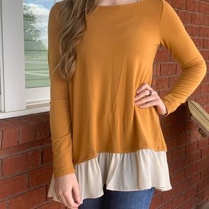 Mustard Top with Cream Detail
